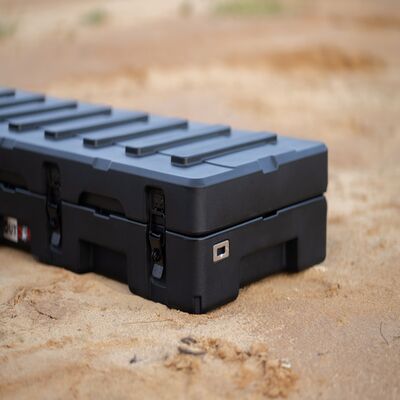 Custom OUTZONE V7 85L Heavy-Duty Rotary-Plastic Tool Box Rigid Case Camping Rotating Transport Truck Roof Luggage Rack ODM